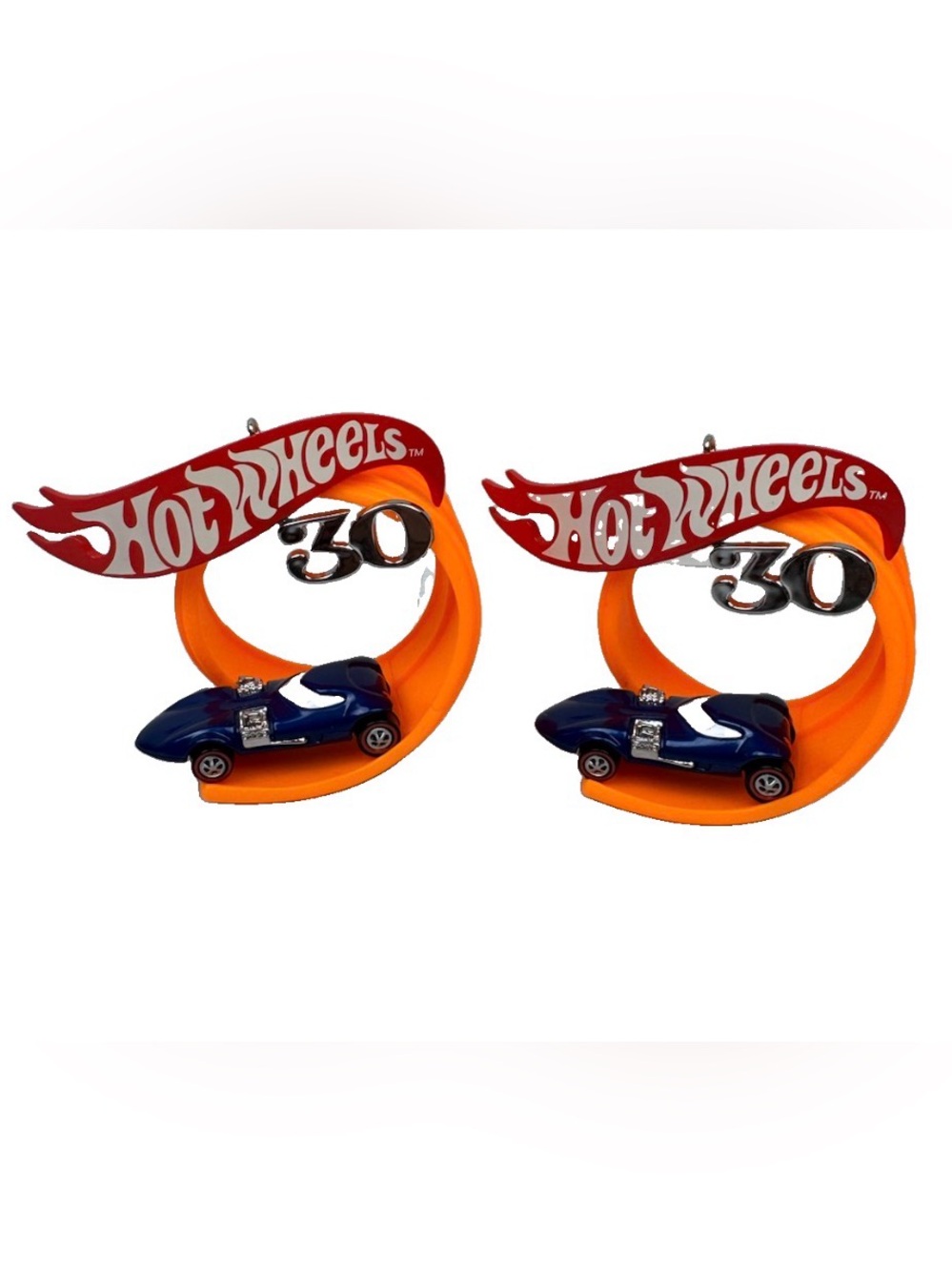 Lot Of 2 1998 Hallmark Keepsake Ornament -Hot Wheels 30th Anniversary Holiday Ch